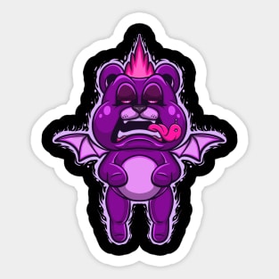 bear devil cartoon Sticker